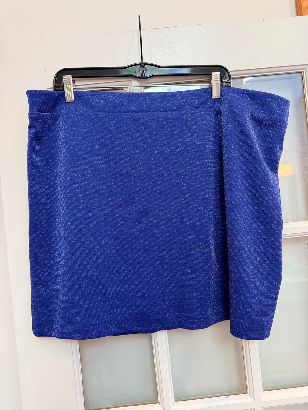 Eloquii Sapphire Blue Chic Sparkle Metallic Straight Mini Skirt Plus Size 20 NWT